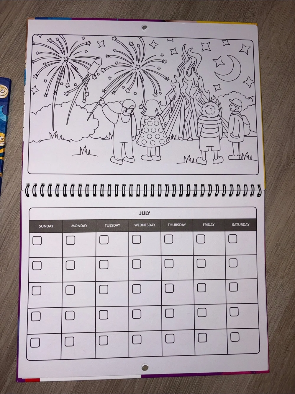 Alphabet Fun-Schooling Journal & Color Your Own Calendar - Blue/Yellow